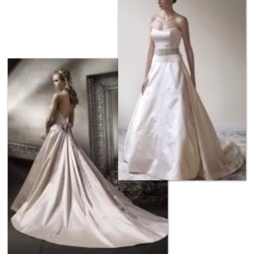 ๐2x Host Pick!๐ Lazaro silk wedding gown LZ3761 w/beaded sash belt - Picture 9 of 16